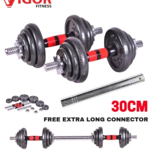 Adjustable cast iron dumbbell set