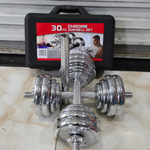 30kg Adjustable Dumbbell Chrome set With a Carry Case