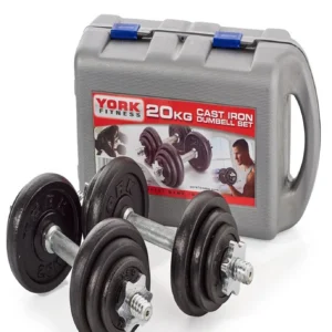 Adjustable cast iron dumbbell set